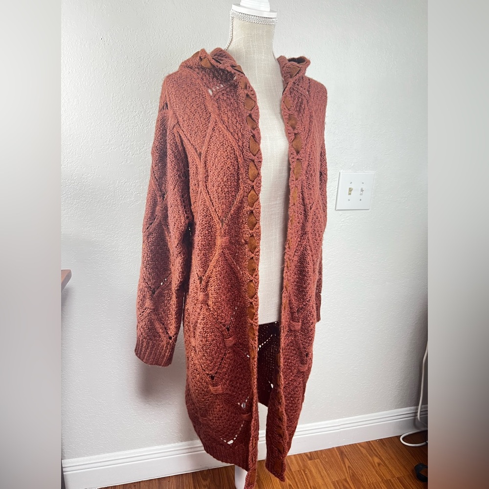 POL's LONG CARDIGAN  BROWN SIZE M